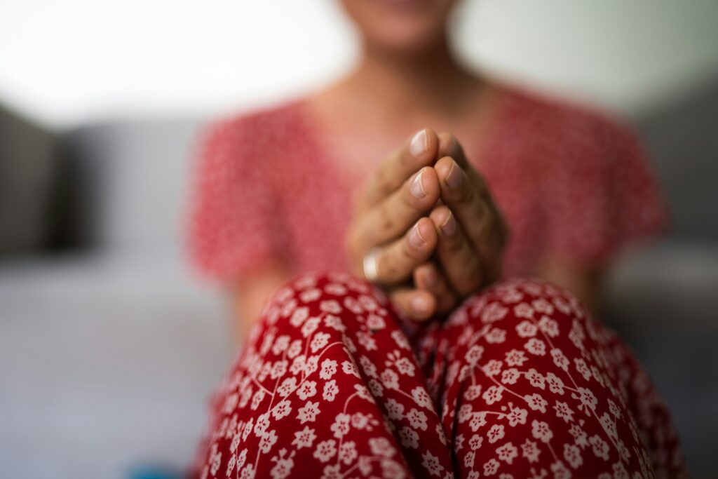 Catholic woman praying