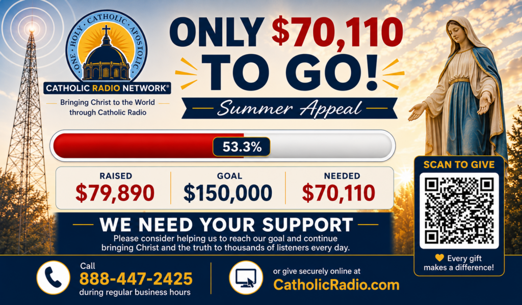 Catholic Radio Network Summer Appeal Update 53.3 percent of goal